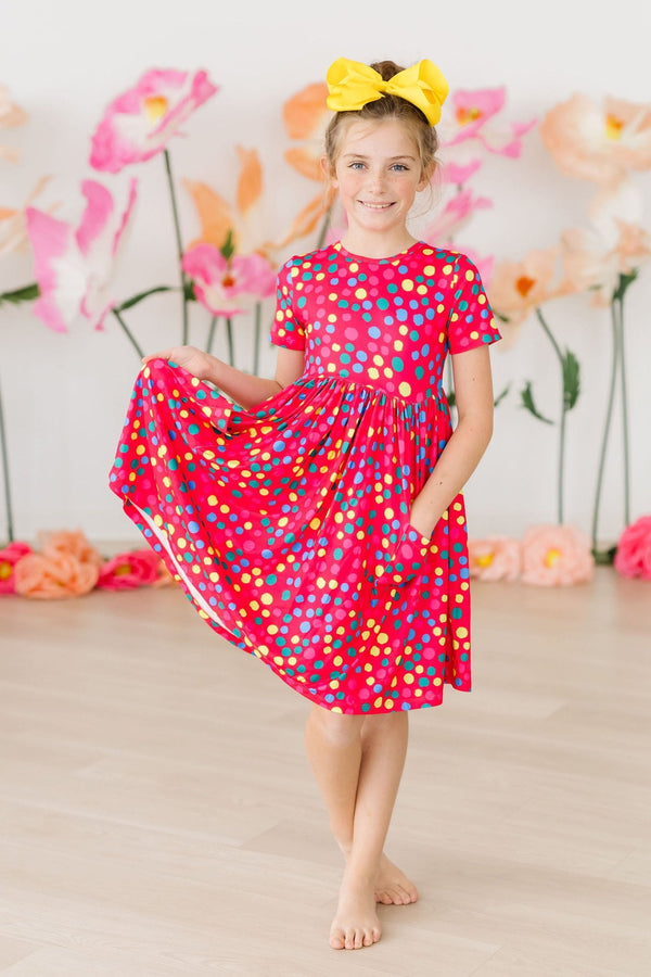 polka-dot-party-s-s-pocket-twirl-dress Mila &  Rose - Sophia's Style-Polka Dot Party S/S Pocket Twirl Dress-6-12M--1